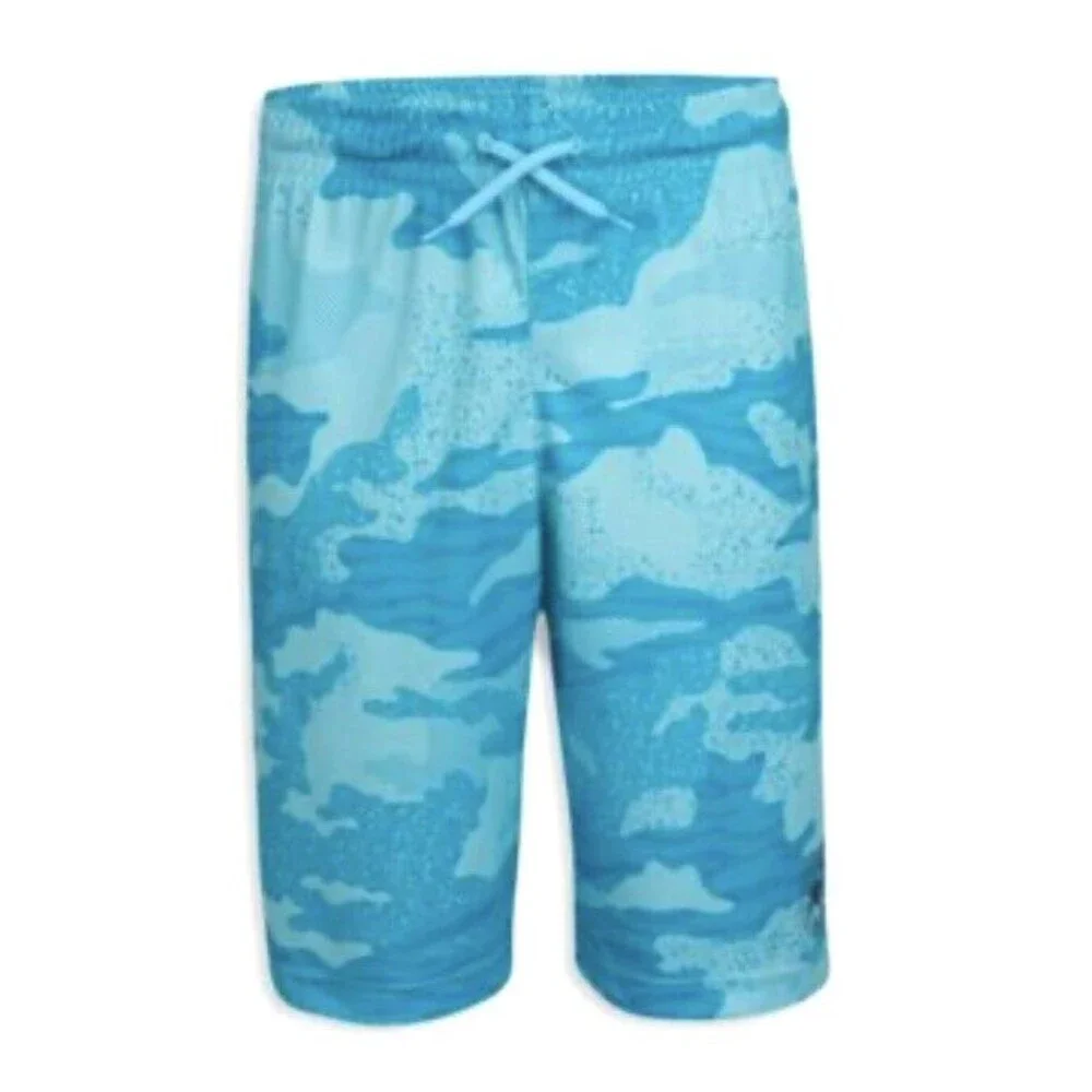 Converse All Star Board Shorts NWT Boys 7 Large Camo Swim Trunks Blue Camouflage